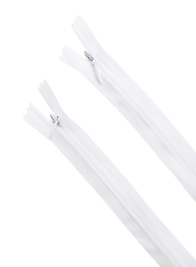 Aakriti Invisible Nylon Zippers for Sewing, Zipper Supplies Nylon Concealed Invisible Hidden Zipper for Boutique High Fashion Export Garment Dressmaking (White, 18 Inch, 24 Pcs) - Image 1